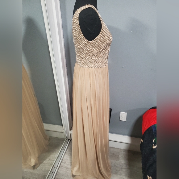 Adrianna Papell Creme Pearl Beaded Maxi Dress Sz 2 New with tags - Picture 5 of 11